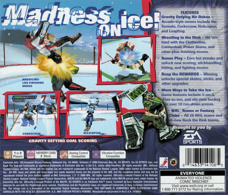 NHL Rock the Rink — Box back
