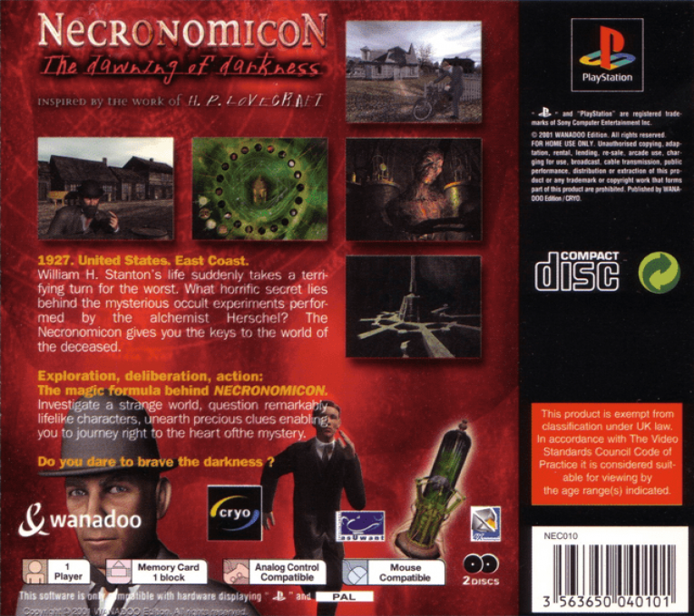 Necronomicon : The Dawning of Darkness — Box back