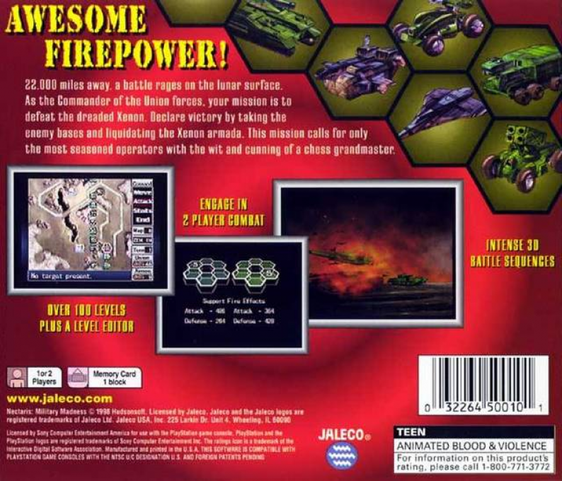 Nectaris : Military Madness — Box back