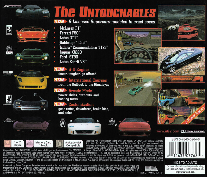 Need for Speed II — Box back