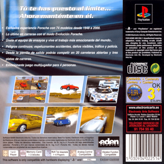 Need for Speed : Porsche 2000 — Box back