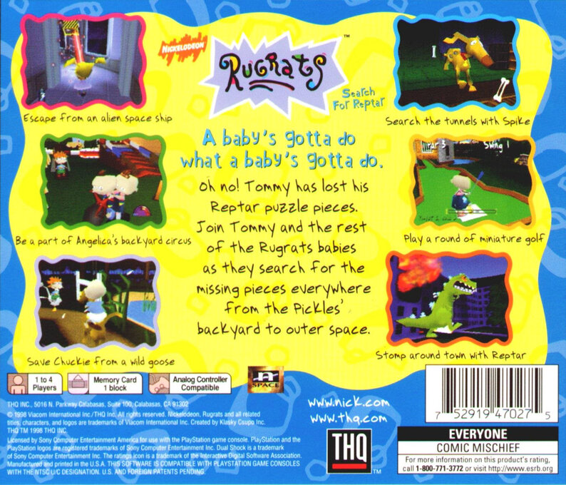 Nickelodeon Rugrats : Search for Reptar — Box back