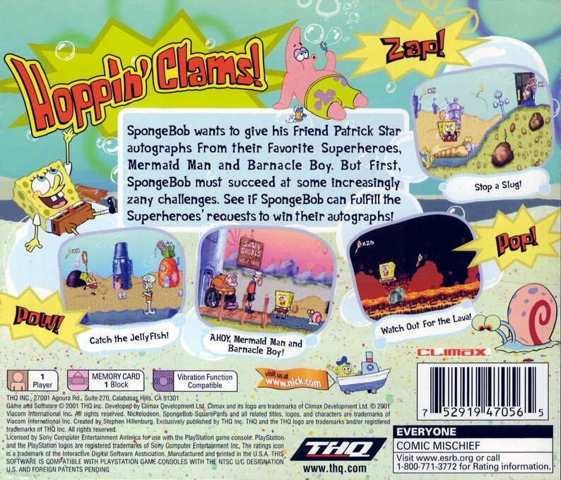 Nickelodeon SpongeBob SquarePants : SuperSponge — Box back