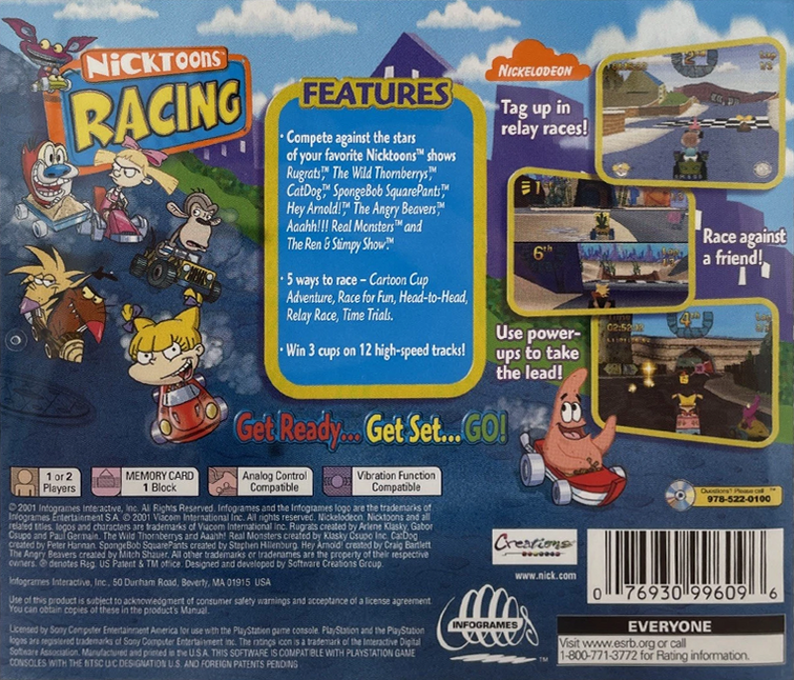 Nicktoons Racing — Box back