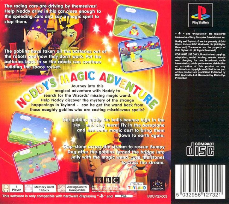 Noddy's Magic Adventure — Box back