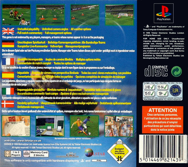 Onside Complete Soccer — Box back