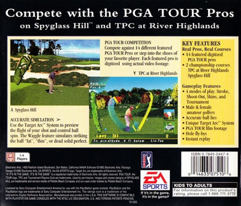 PGA Tour 96 — Box back