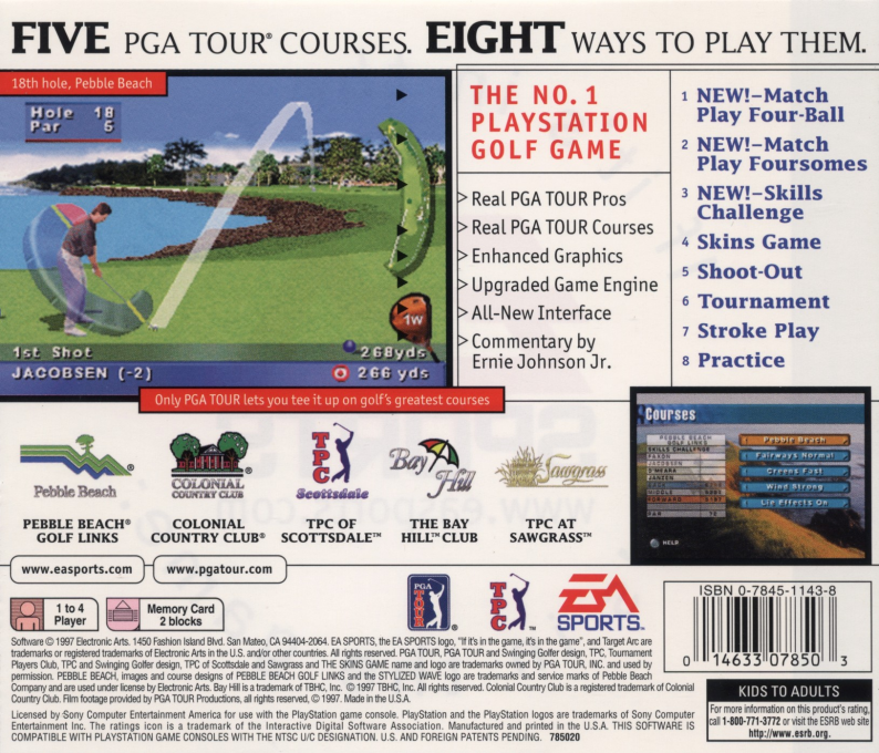PGA Tour 98 — Box back