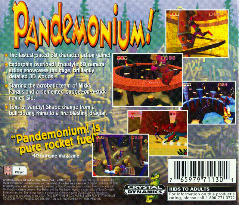 Pandemonium! — Box back