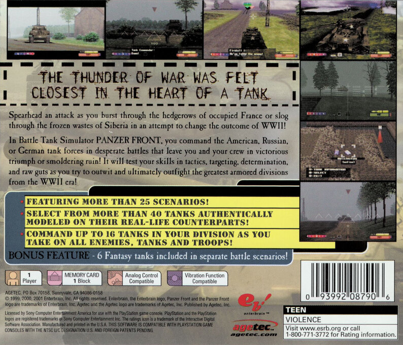 Panzer Front — Box back