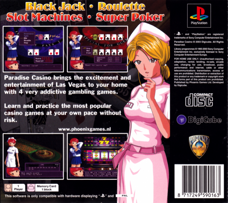 Paradise Casino — Box back
