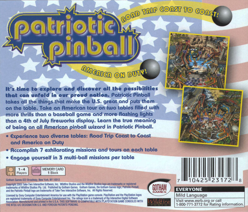 Patriotic Pinball — Box back
