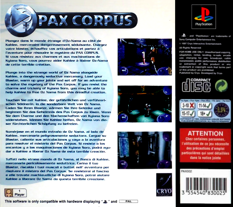 Pax Corpus — Box back