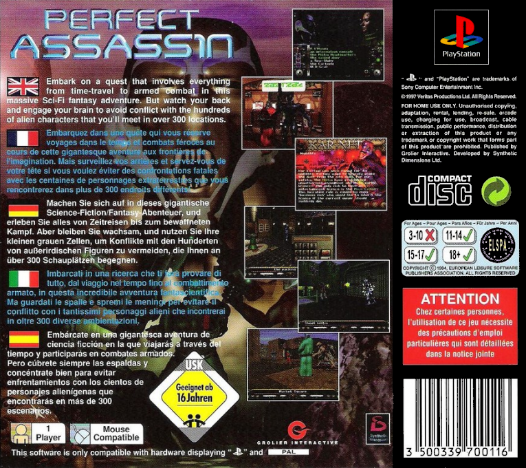Perfect Assassin — Box back