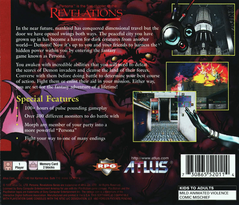 Persona — Box back