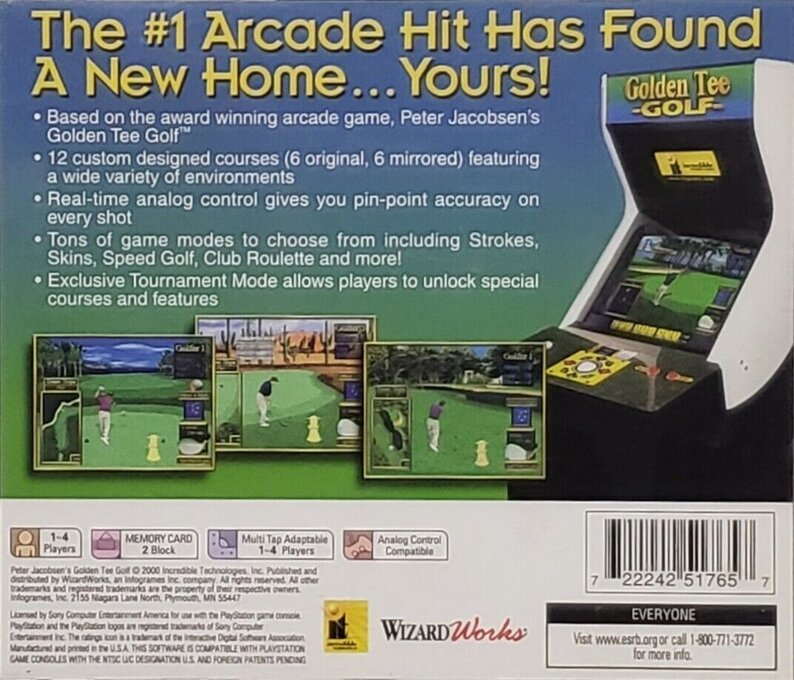 Peter Jacobsen's Golden Tee Golf — Box back