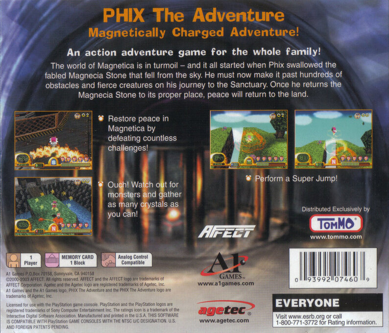 Phix : The Adventure — Box back