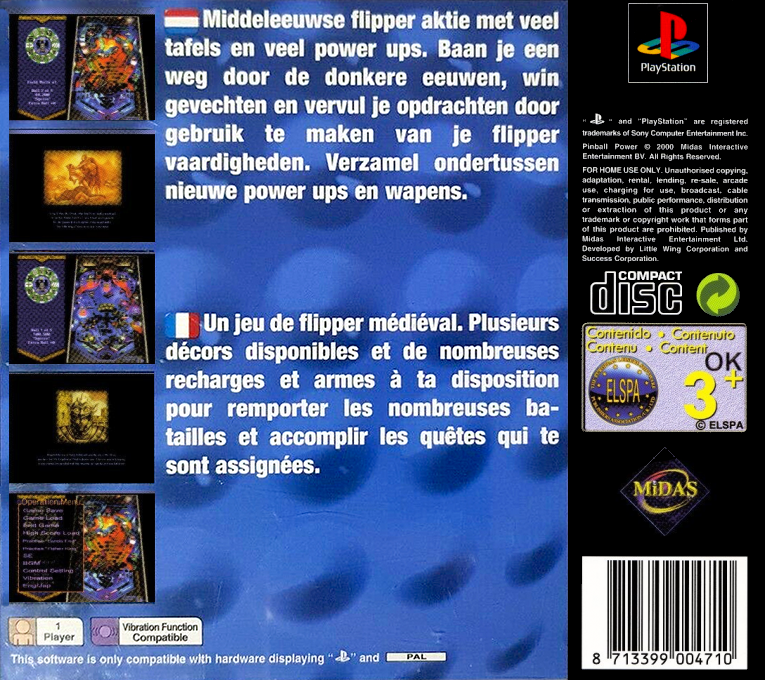 Pinball Power — Box back
