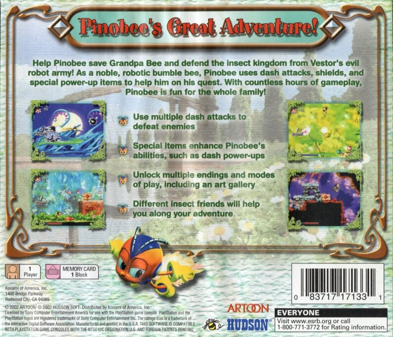 Pinobee — Box back