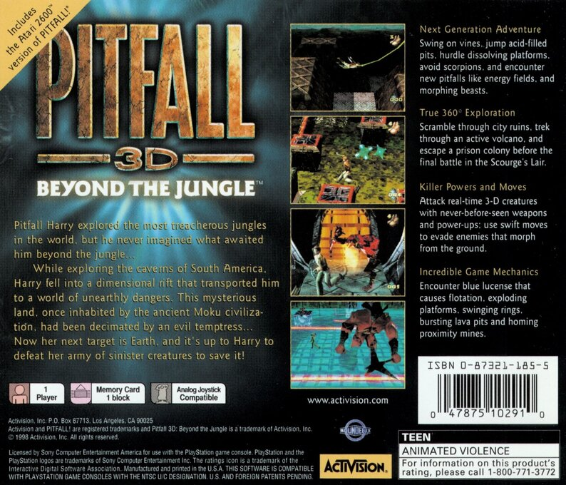 Pitfall 3D : Beyond the Jungle — Box back