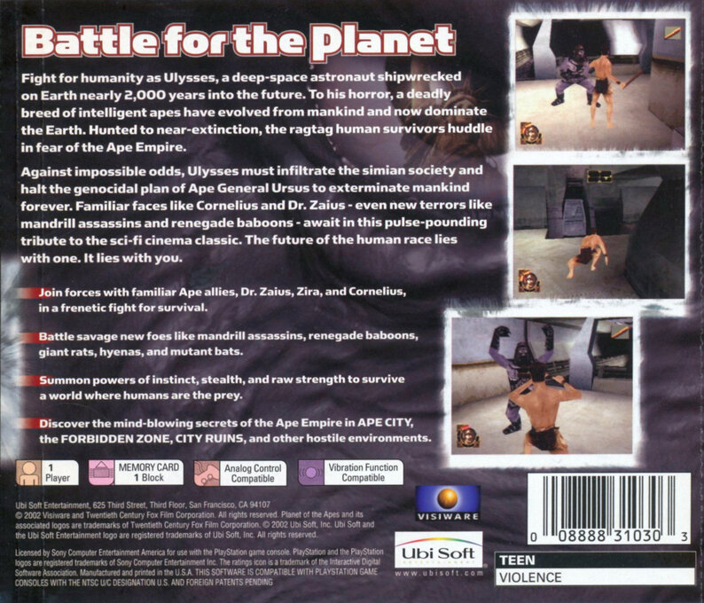 Planet of the Apes — Box back