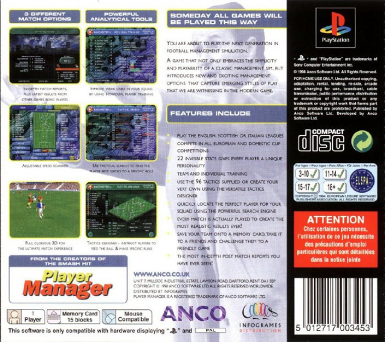 Player Manager Ninety Nine — Box back