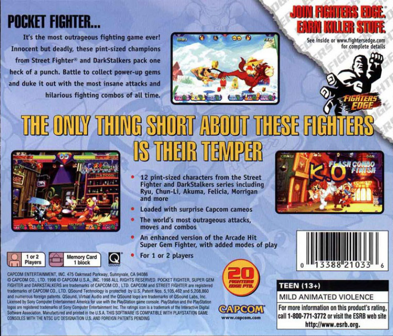 Pocket Fighter — Box back