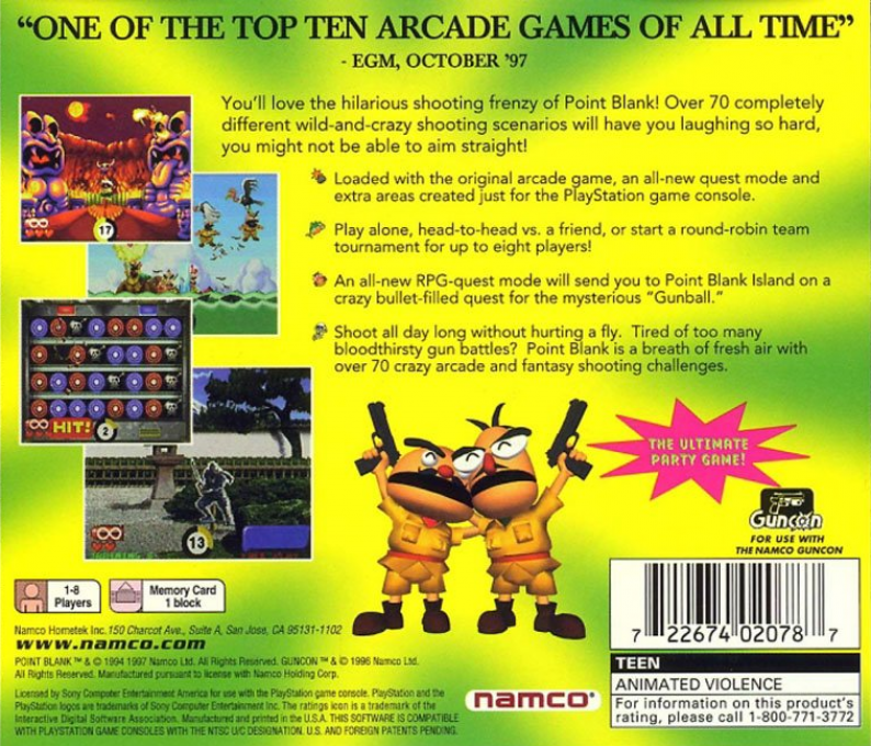 Point Blank — Box back