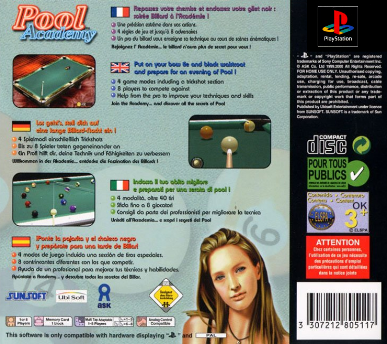 Pool Academy — Box back