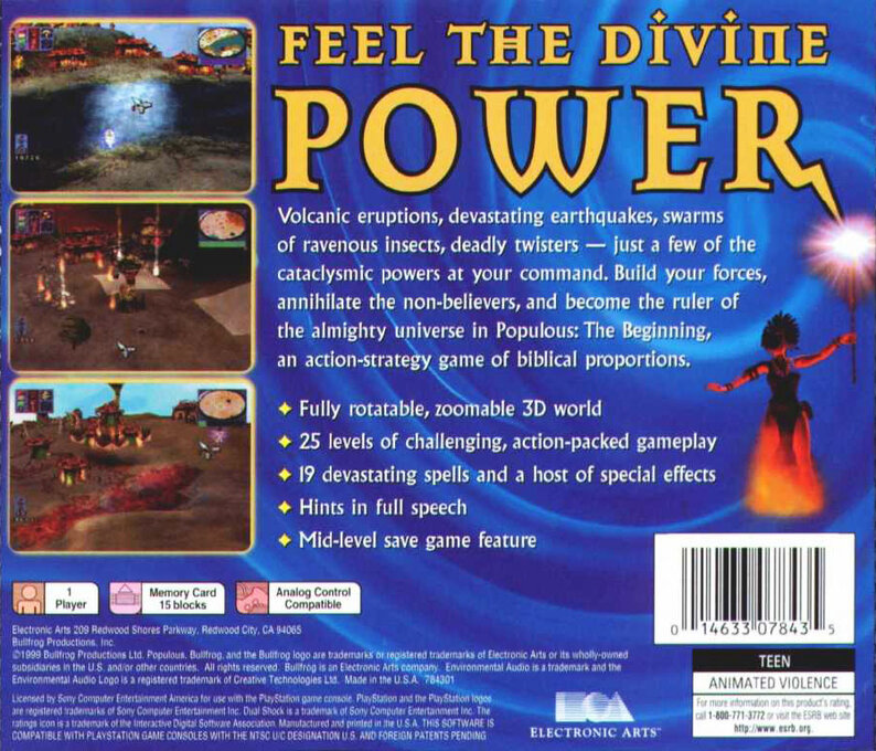 Populous : The Beginning — Box back