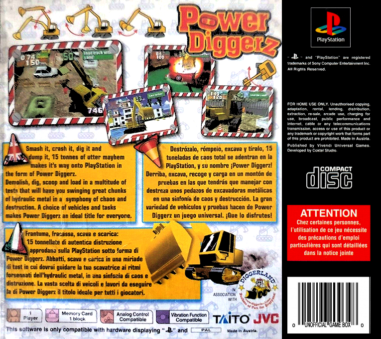 Power Diggerz — Box back