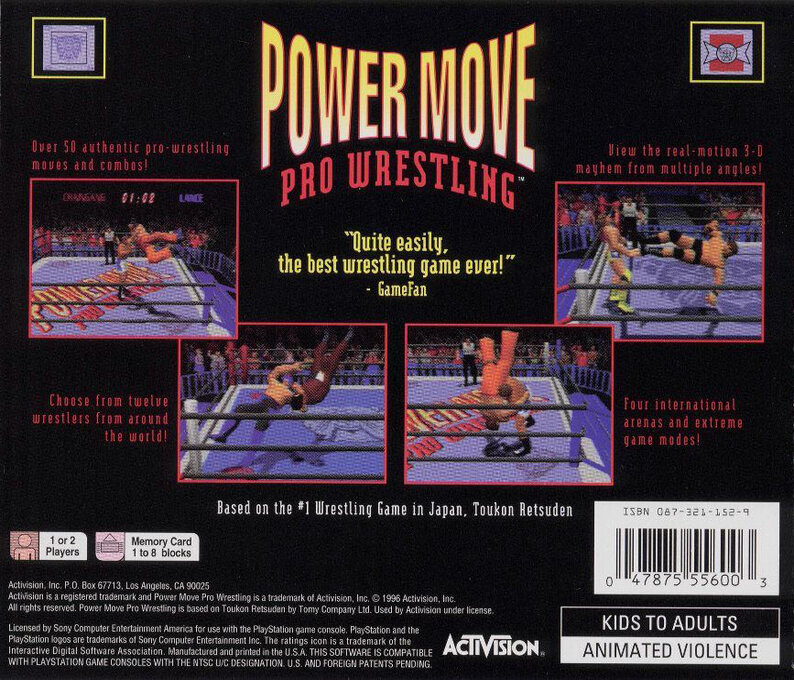 Power Move Pro Wrestling — Box back