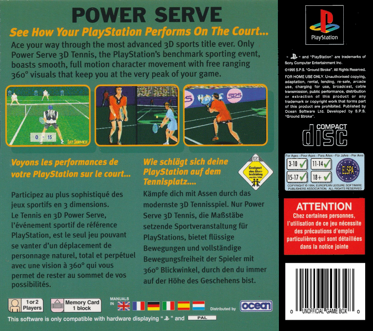 Power Serve — Box back
