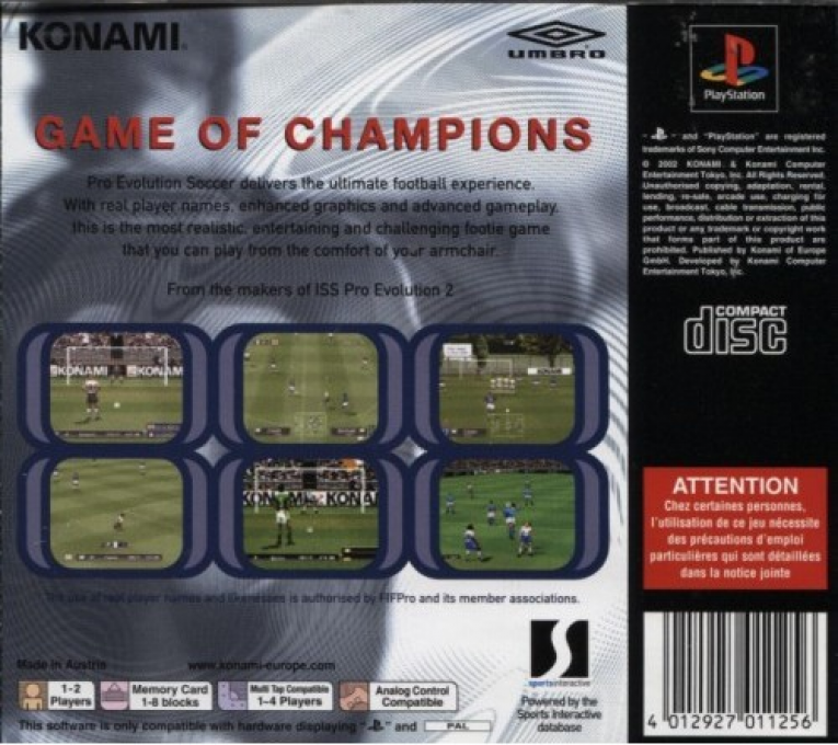 Pro Evolution Soccer — Box back