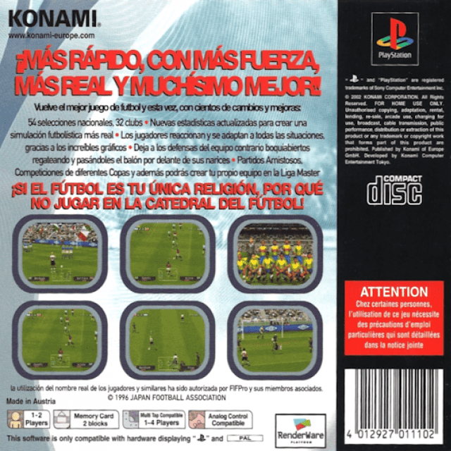 Pro Evolution Soccer 2 — Box back