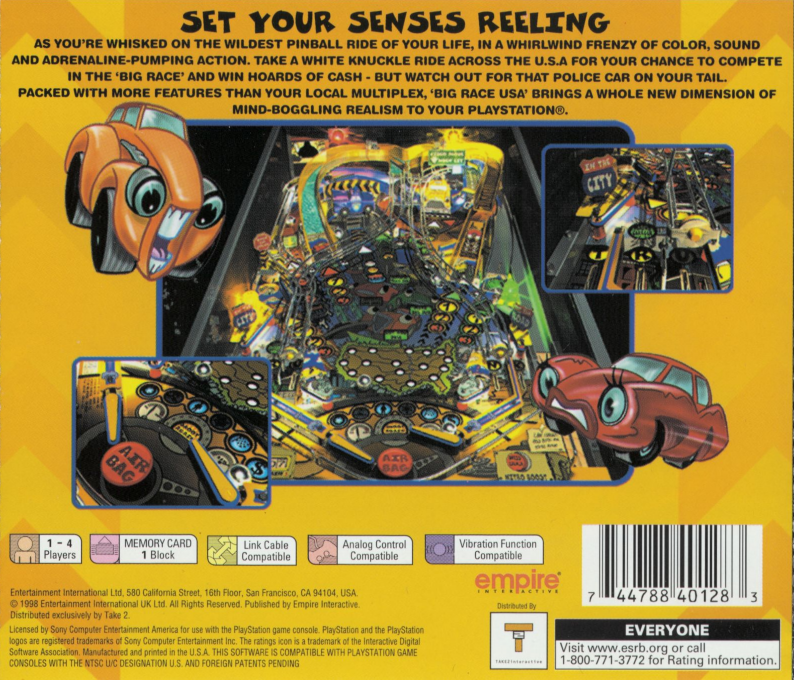 Pro Pinball : Big Race USA — Box back
