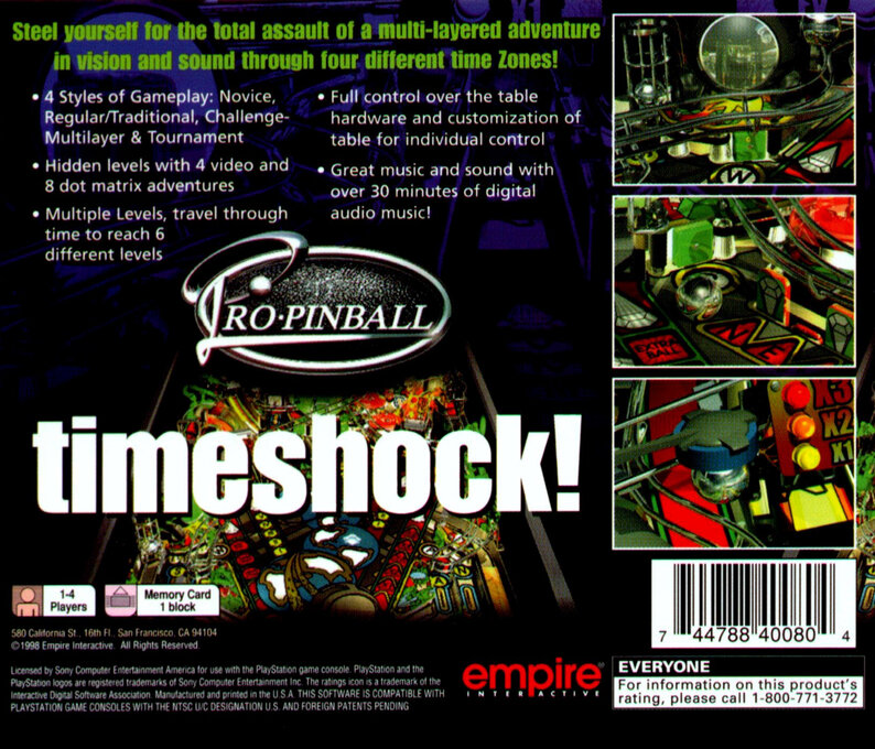 Pro Pinball : Timeshock! — Box back