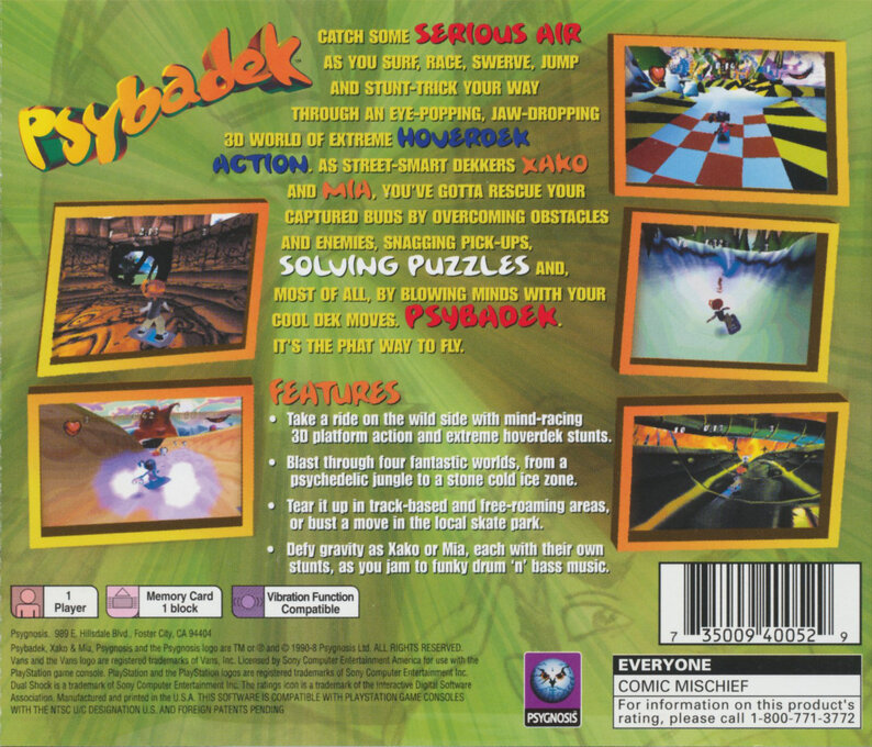 Psybadek — Box back