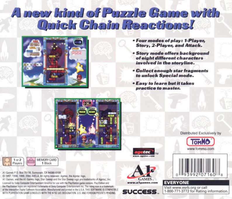 Puzzle Star Sweep — Box back