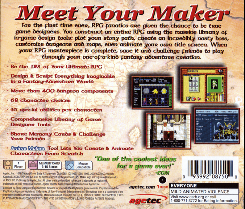 RPG Maker — Box back
