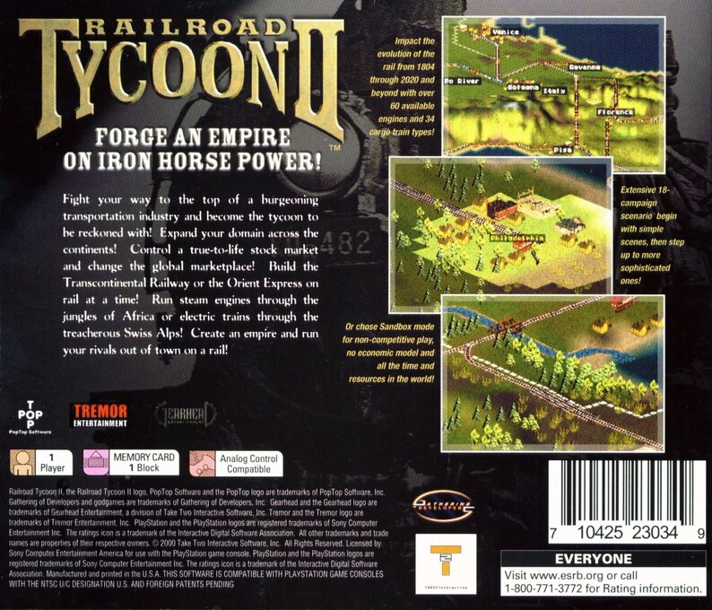 Railroad Tycoon II — Box back
