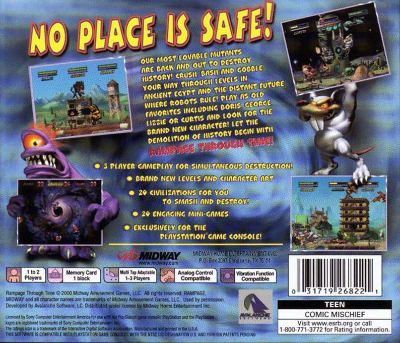 Rampage : Through Time — Box back