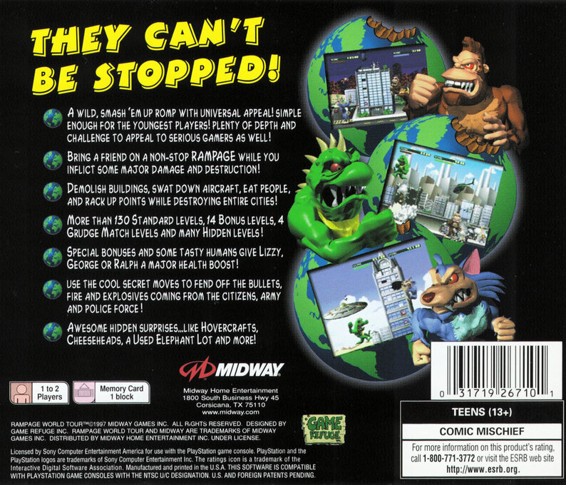 Rampage : World Tour — Box back