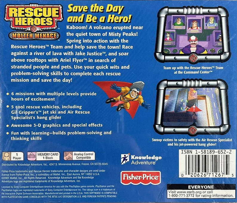 Rescue Heroes : Molten Menace — Box back