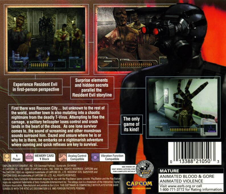 Resident Evil : Survivor — Box back