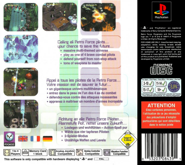 Retro Force — Box back