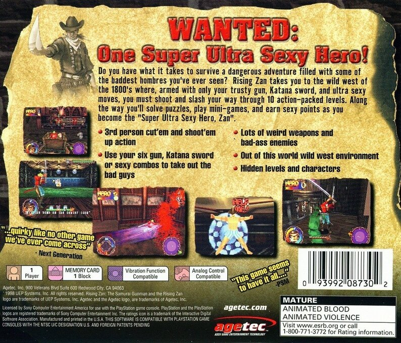 Rising Zan : The Samurai Gunman — Box back
