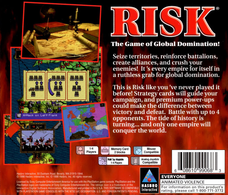 Risk : The Game of Global Domination — Box back
