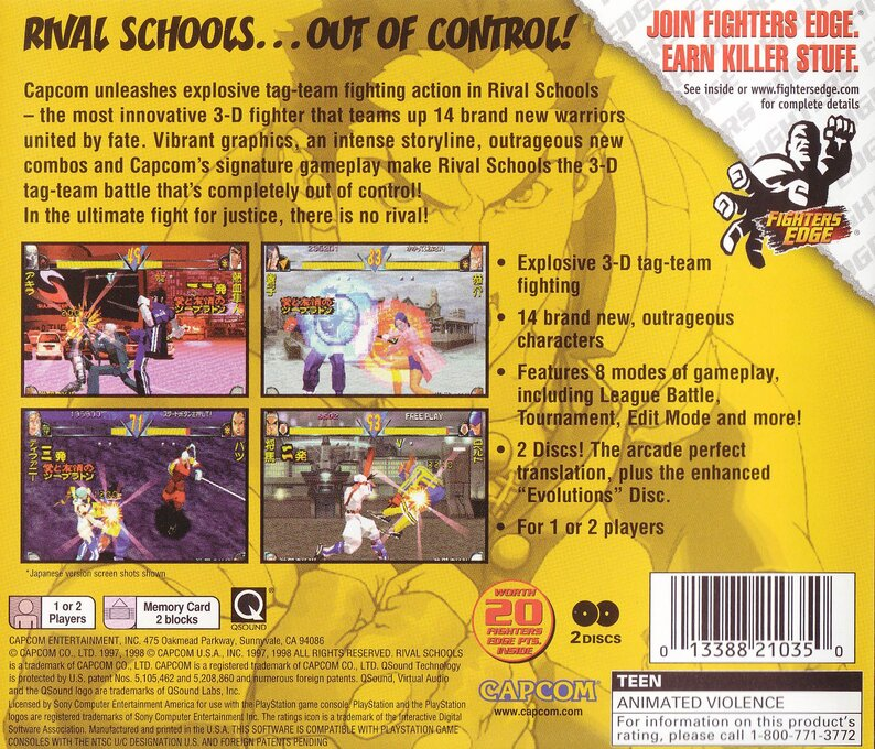 Rival Schools : United by Fate — Box back