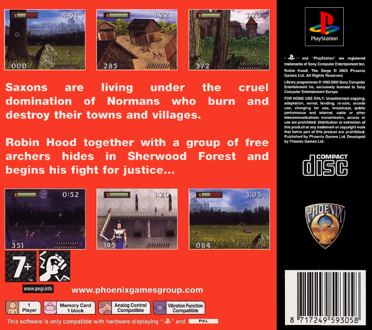 Robin Hood : The Siege — Box back